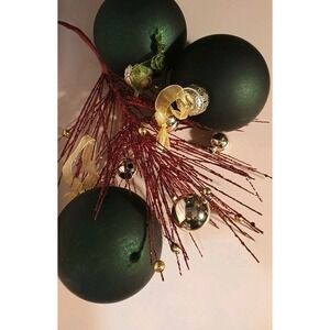 Frontgate Round Emerald Green‎ Glass Ornaments Christmas Decor Matte 3